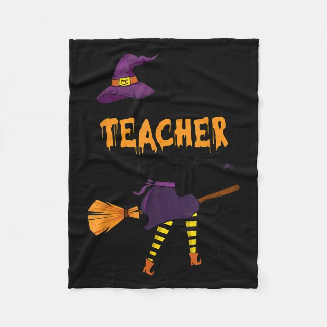 This Is My Awesome Teacher Costume Halloween Funny Fleece Blanket (Front)