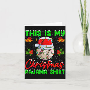 This Is My Baseball Christmas Pajamas Funny Baseba Card