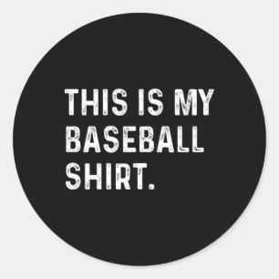 This Is My Baseball Shirt - Pitcher Catcher Mom Da Classic Round Sticker