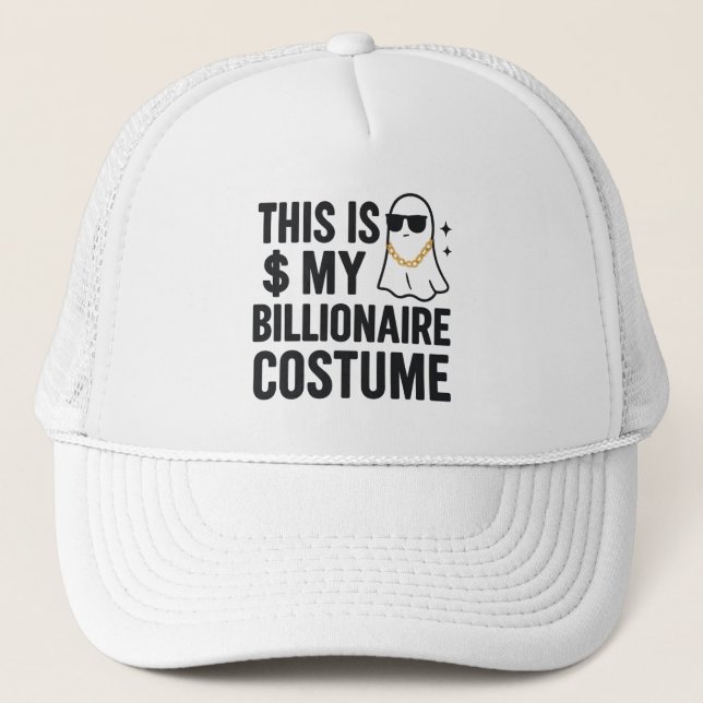 This Is My Billionaire Costume Cool Ghost Chain Trucker Hat (Front)