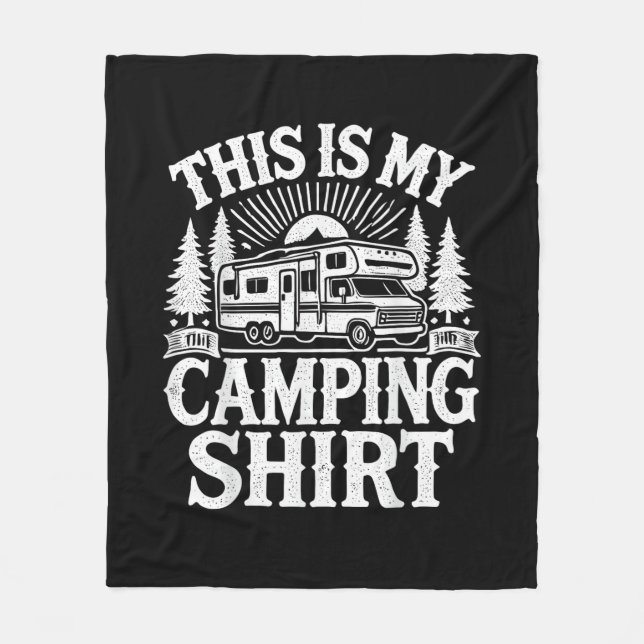 This Is My Camping Funny Camper Fleece Blanket (Front)