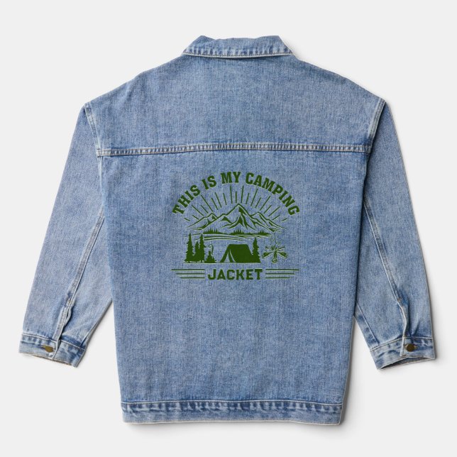 This is My Camping Jacket Green Text Symbols (Back)