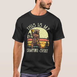 This Is My Camping Retro Bear Beer Camping T-Shirt