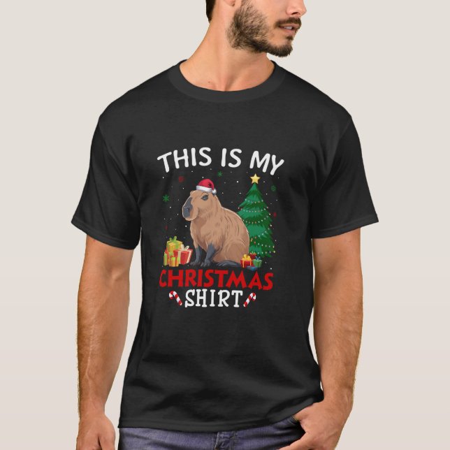 This is My Capybara Santa Hat Christmas Pajama T S T-Shirt (Front)