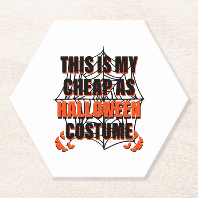 This Is My Cheap As Halloween Costume - Halloween Paper Coaster (Front)