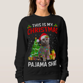 This Is My Christmas Cat Pajama Kitten Santa Xmas  Sweatshirt