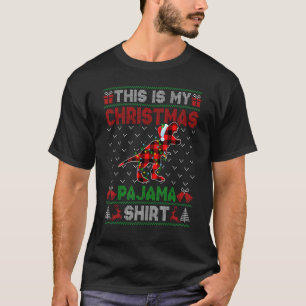 This Is My Christmas Dinosaur Pajama  Xmas Lights T-Shirt