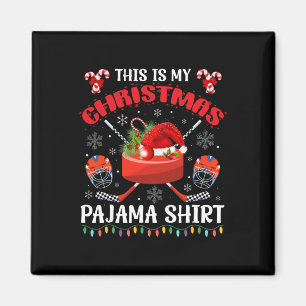 This Is My Christmas Ice Hockey Pajama Xmas For Me Magnet