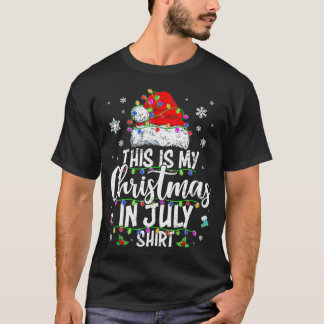 This Is My Christmas In July Pajama Santa Hat T-Shirt