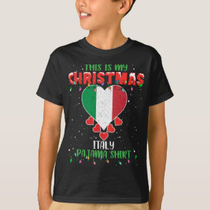 This Is My Christmas Lights Love Italy Flag Pajama T-Shirt