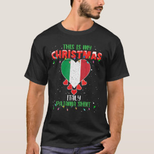 This Is My Christmas Lights Love Italy Flag Pajama T-Shirt