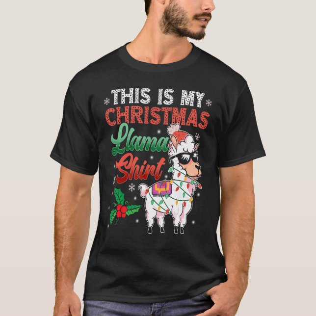 This Is My Christmas Llama   Llama Christmas T-Shirt (Front)