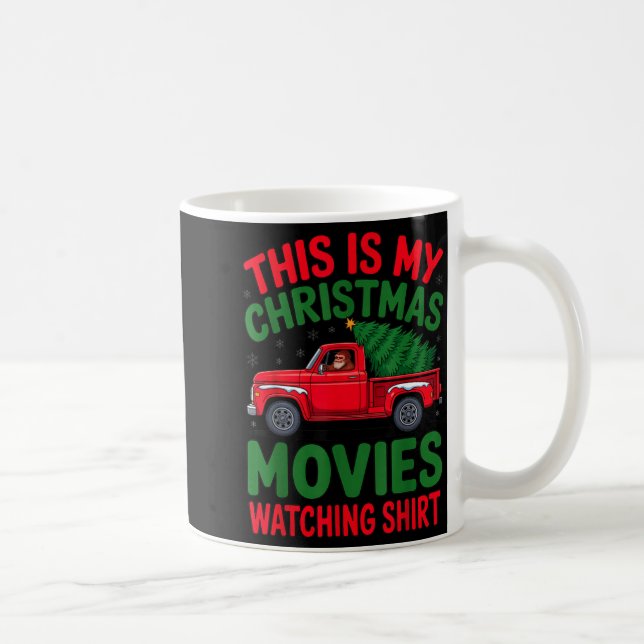 This Is My Christmas Movie Watching Shirt Bigfoot  Coffee Mug (Right)