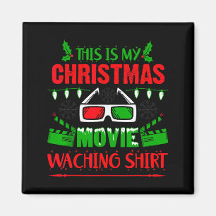 This Is My Christmas Movie Watching Shirt - Funny Magnet