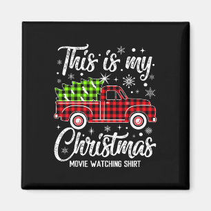 This Is My Christmas Movie Watching Shirt Plaid Re Magnet