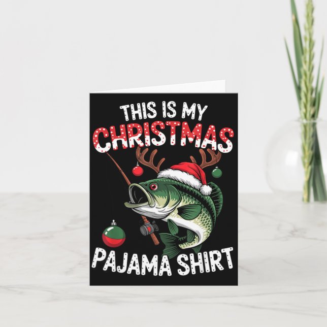 This Is My Christmas Pajama B Fish Santa Hat Toddl Card (Front)