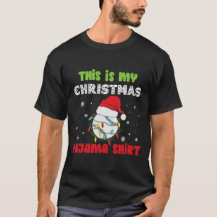 This Is My Christmas Pajama Baseball Funny T-Shirt