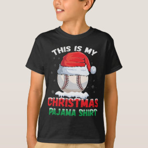This Is My Christmas Pajama Baseball Santa Hat T-Shirt