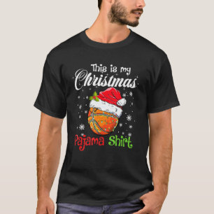 This Is My Christmas Pajama  Basketball 1 Santa Ha T-Shirt
