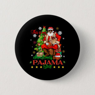 This Is My Christmas Pajama Black African American 2 Inch Round Button