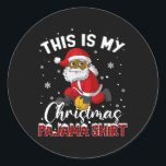 This Is My Christmas Pajama Black African American Classic Round Sticker<br><div class="desc">This Is My Christmas Pajama Black African American Santa</div>