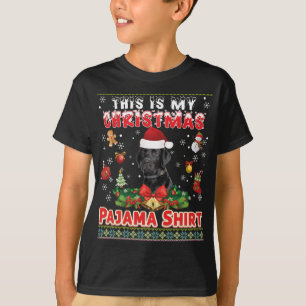 This Is My Christmas Pajama Black Labrador Dog Swe T-Shirt