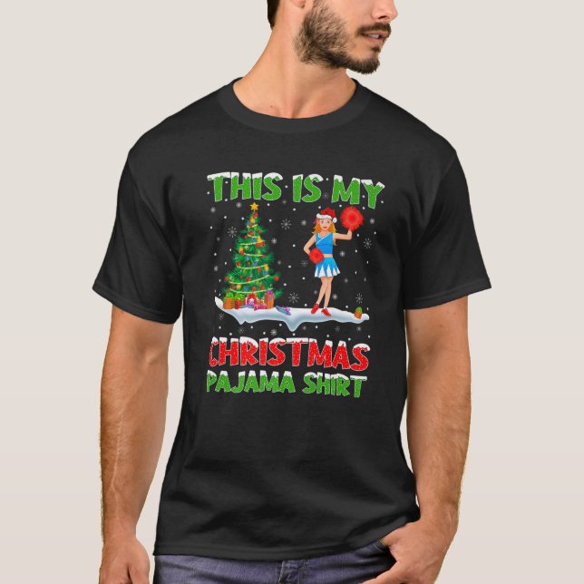 This Is My Christmas Pajama Cheerleading Christmas T-Shirt (Front)
