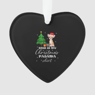 This Is My Christmas Pajama Chihuahua Costume Sant Ornament