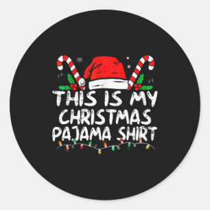 This Is My Christmas Pajama Christmas Matching Rei Classic Round Sticker
