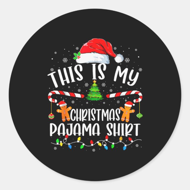 This Is My Christmas Pajama Cookies Matching Chris Classic Round Sticker (Front)