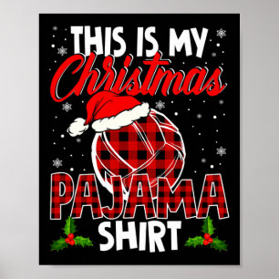 This Is My Christmas Pajama Cute Santa Plaid Volle Poster