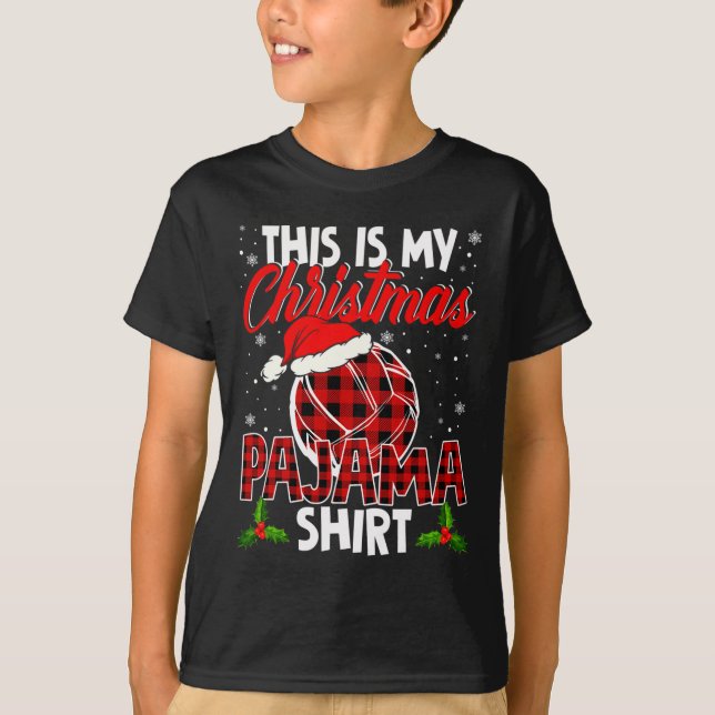 This Is My Christmas Pajama Cute Santa Plaid Volle T-Shirt (Front)