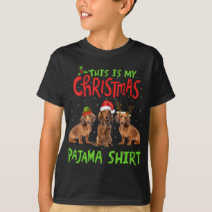 This Is My Christmas Pajama Dachshund Gift Santa X T-Shirt