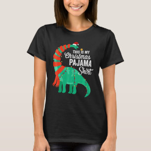 This Is My Christmas Pajama Dinosaur Brontosaurus T-Shirt