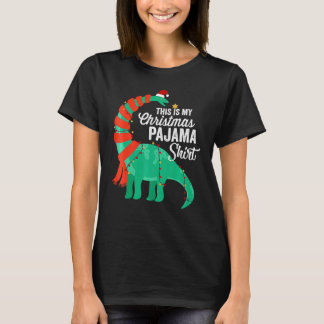 This Is My Christmas Pajama Dinosaur Brontosaurus  T-Shirt