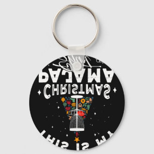 This Is My Christmas Pajama Disc Golf Player Stupi Keychain