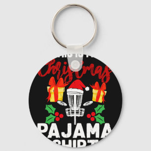 This Is My Christmas Pajama Disc Golf Sports Lover Keychain