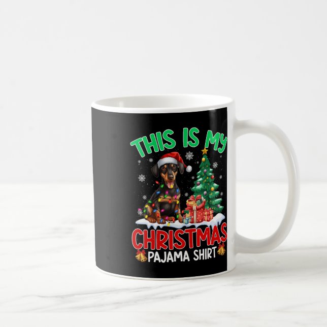 This Is My Christmas Pajama Doberman Dog Lover Xma Coffee Mug (Right)