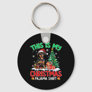 This Is My Christmas Pajama Doberman Dog Lover Xma Keychain