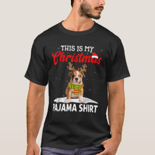 This Is My Christmas Pajama English Bulldog Dog  T-Shirt