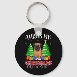 This Is My Christmas Pajama English Mastiff Dog Xm Keychain