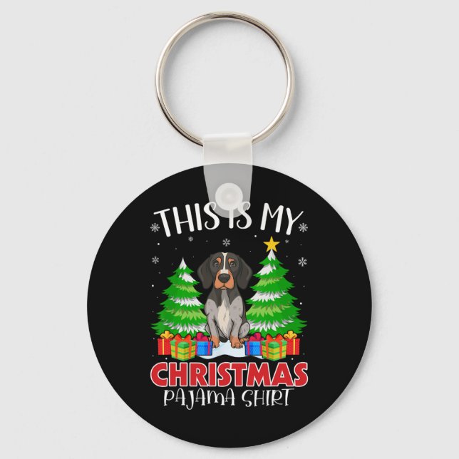 This Is My Christmas Pajama English Pointer Dog Xm Keychain (Front)