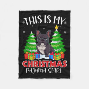 This Is My Christmas Pajama French Bulldog Xmas Pj Fleece Blanket