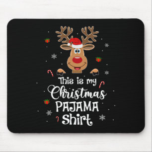 This Is My Christmas Pajama Fun Christmas Reindeer Mouse Pad