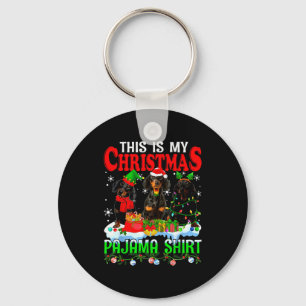 This Is My Christmas Pajama Funny Dachshund Dog Lo Keychain