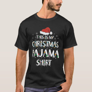This Is My Christmas Pajama Funny Santa Hat Xmas L T-Shirt