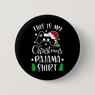 This Is My Christmas Pajama Funny Video Game Chris 2 Inch Round Button