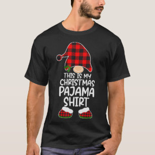 This Is My Christmas Pajama Gnome Xmas Red Plaid1 T-Shirt
