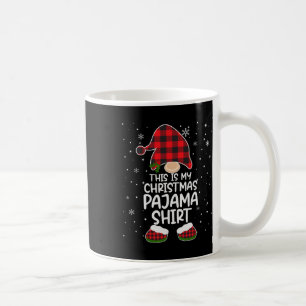 This Is My Christmas Pajama Gnome Xmas Red Plaid Coffee Mug