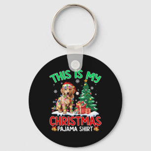 This Is My Christmas Pajama Golden Retriever Dog L Keychain